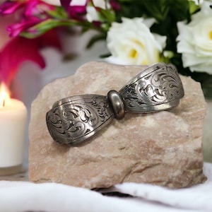Brooch women&#39;s 835 silver 46 x 16 mm silver brooch vintage women&#39;s brooch Art Nouveau