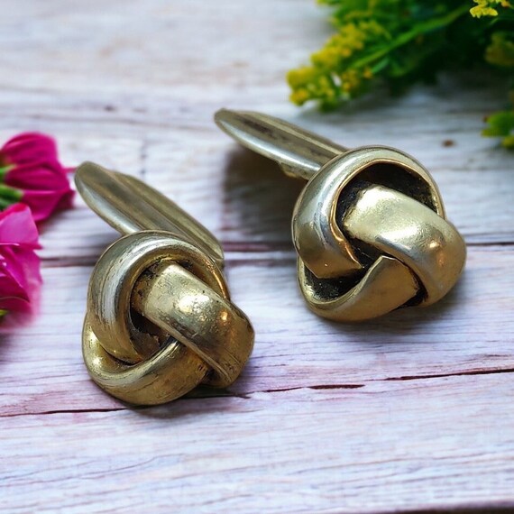 Boutons De Manchette Vintage En Argent 835 - Avec Motifs Flèches Dorées, Années 70, Très Bon état