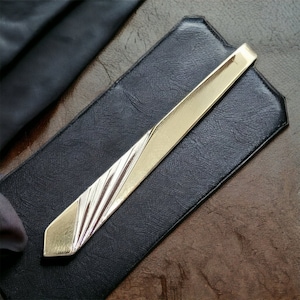 Tie clip 835 silver gold-colored slightly brushed design vintage wedding accessories gift