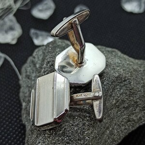 Cufflinks 835 silver vintage wedding jewelry men's exclusive style accessories 70s 80s gentleman wedding retro image 5