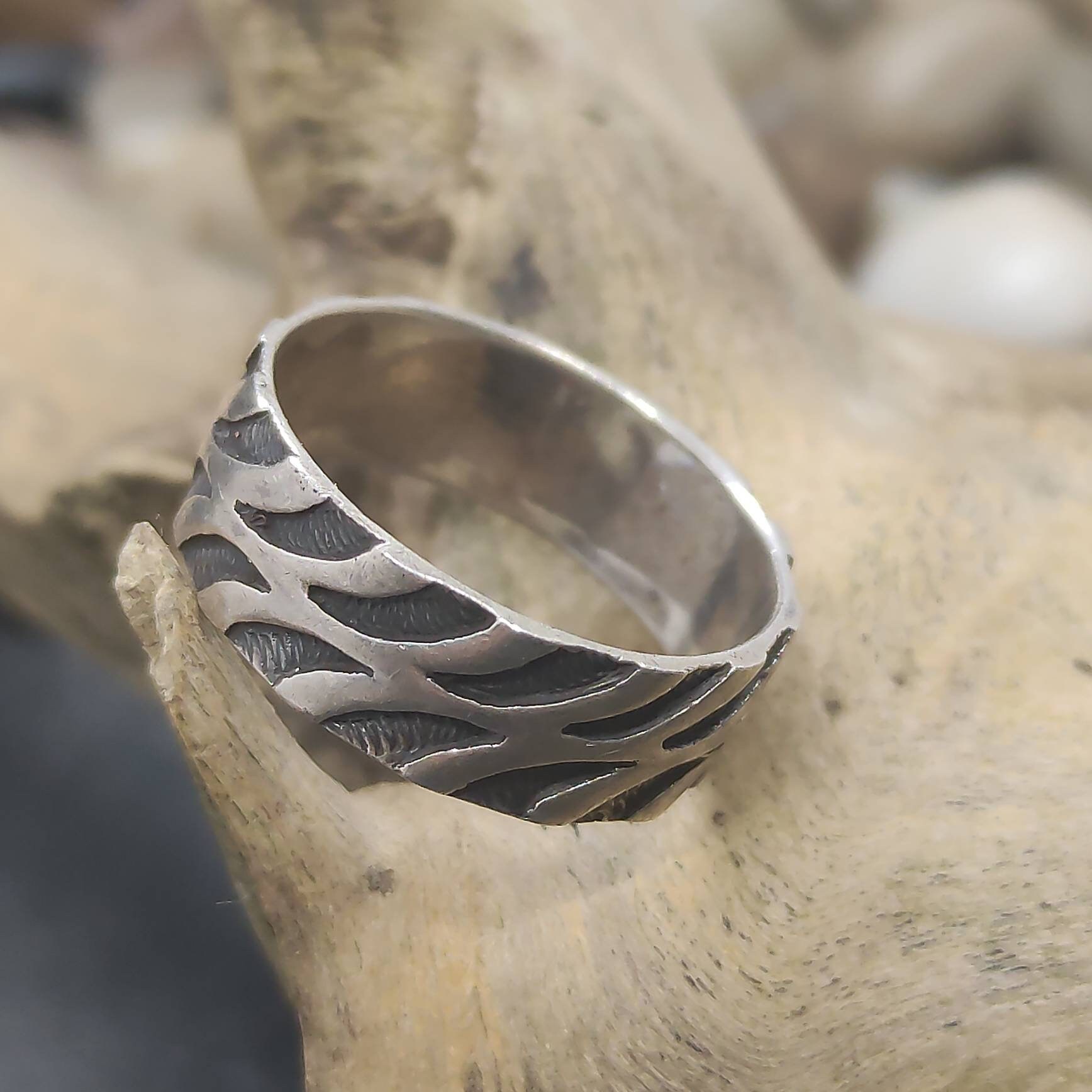 Bague vintage en argent sterling forme rose, taille 61 - Montres & Bijoux