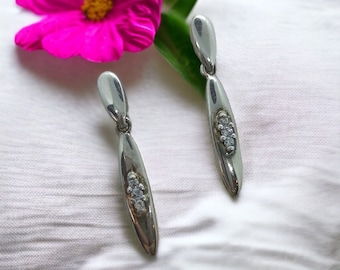 Vintage earrings 925 silver set with zirconia ear studs hanging accessories gift stud earrings