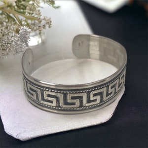 Bangle approx. 6 cm in diameter 1000 silver vintage patina silver bangle cuff pattern gift idea women&#39;s jewelry design retro