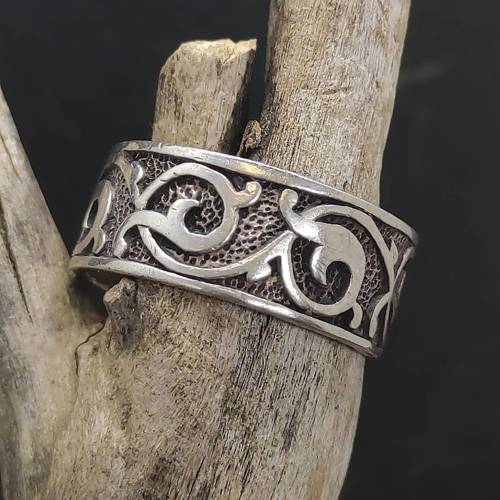 Ring 18.1 Mm Size. 57 Silver Ring 925 Silver Retro Timeless
