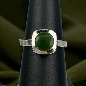Gemstone ring 18.3 mm size. 57 adjustable design 925 silver vintage retro gift silver ring women&#39;s ring