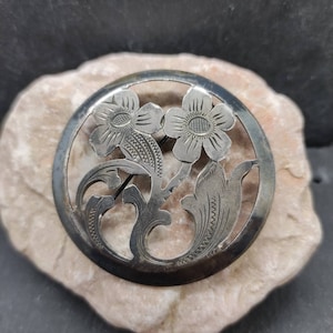 Brooch 900 silver 5 cm retro timeless vintage accessories silver brooch women&#39;s grandma gift