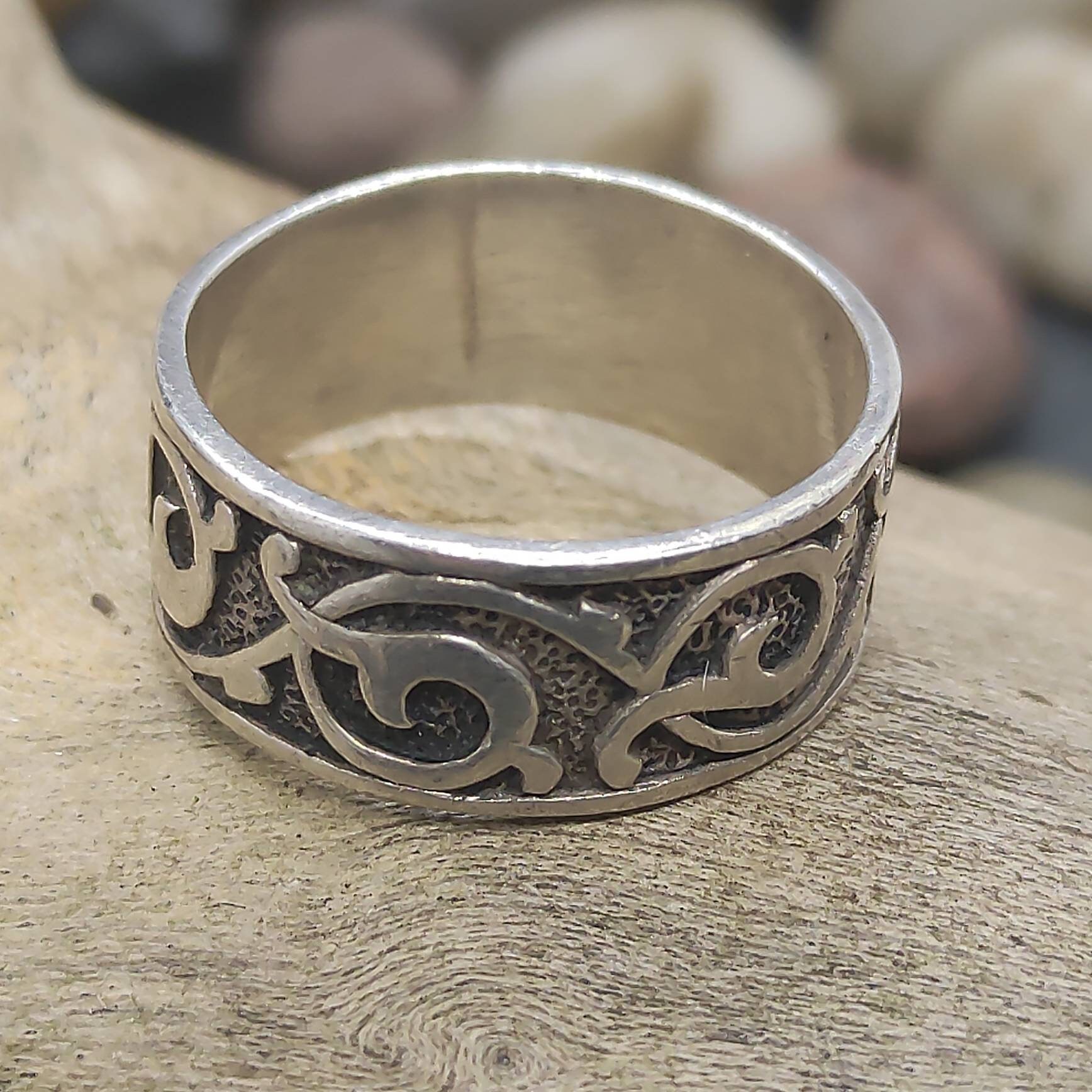 Ring 18.1 Mm Size. 57 Silver Ring 925 Silver Retro Timeless