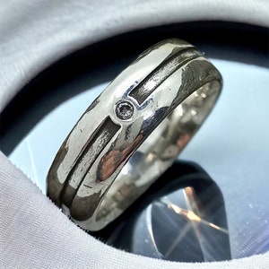 Ring 18.5 mm size. 58 Vintage 925 silver with stone gemstone retro shiny with patina ring zirconia women&#39;s silver ring women&#39;s ring