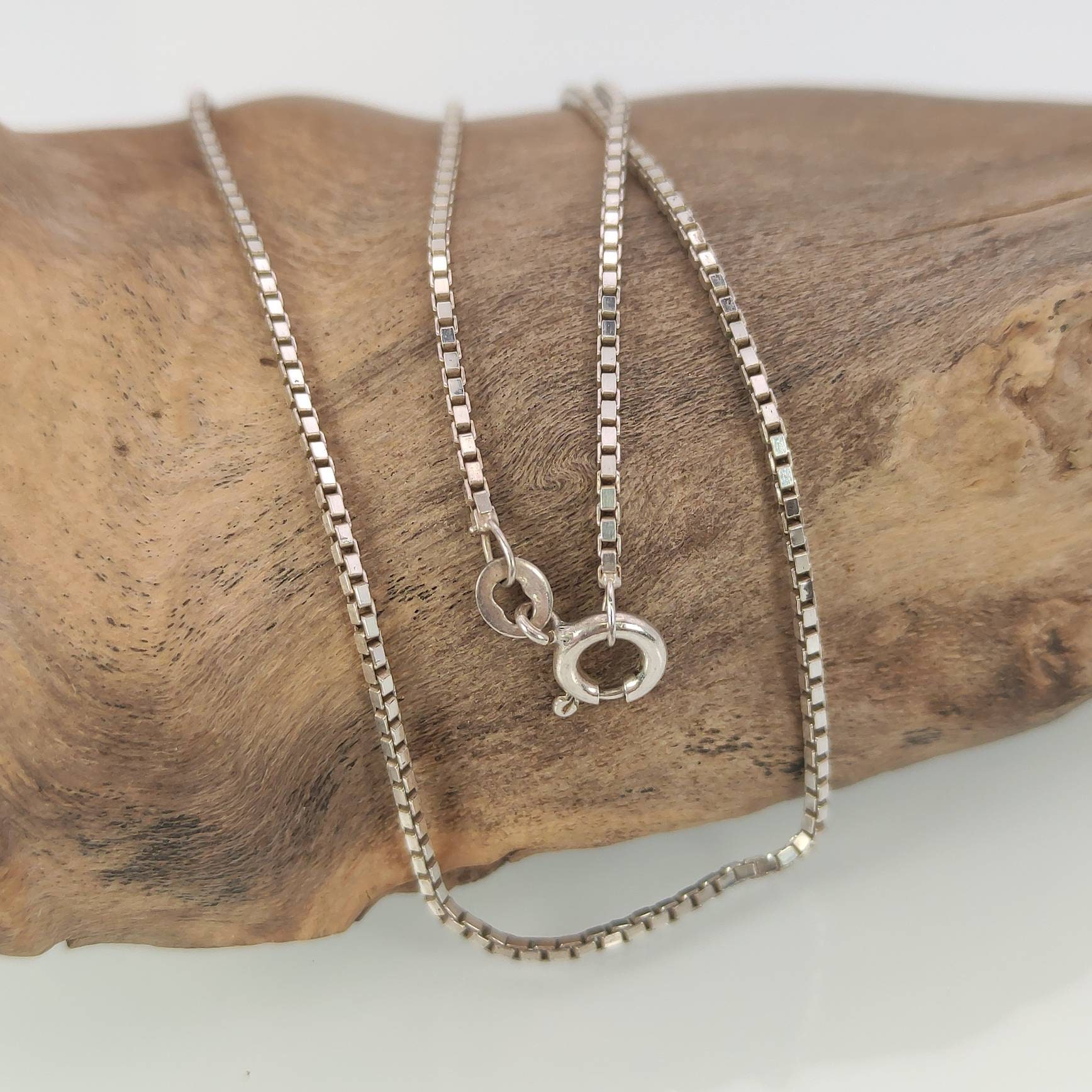 Venetian Necklace 925 Silver 42 Cm Chain Discreet Vintage