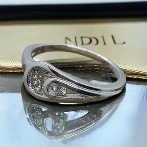 Ring 18.8 mm size. 59 Vintage used 925 silver women&#39;s ring silver ring zirconia gemstone gift for women