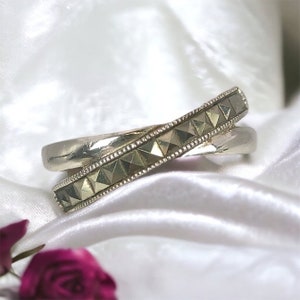 Ring 18.1 mm size. 57 silver ring 925 silver women&#39;s ring vintage marcasites retro gift accessories