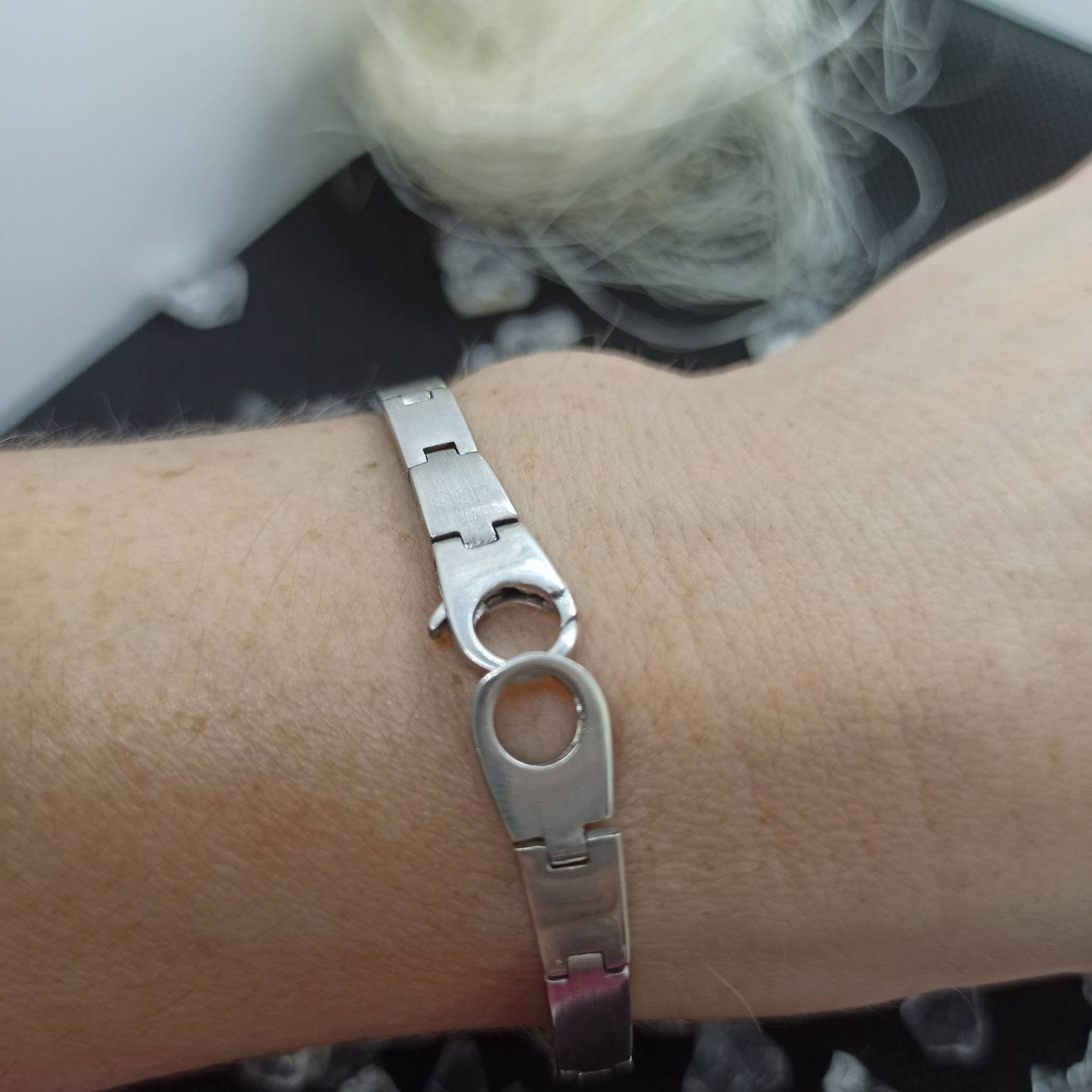 Silver Bracelet Approx. 19.5 Cm Long 5.5 Mm Wide Vintage