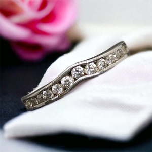 Ring 16.9 mm size. 53 zirconia 925 silver set vintage silver ring women&#39;s ring