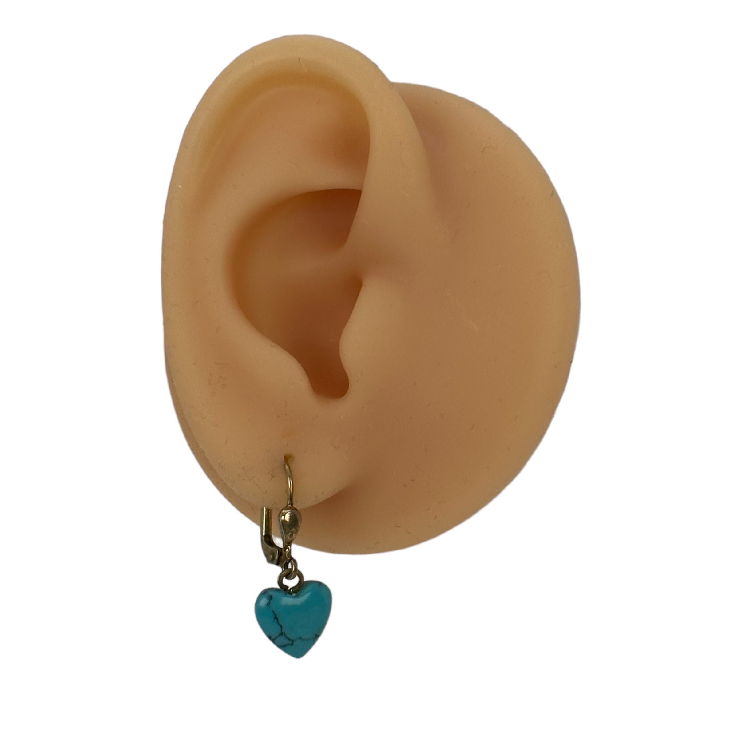 Boucles d'Oreilles Pendantes en Turquoise Naturelle et Argent 925
