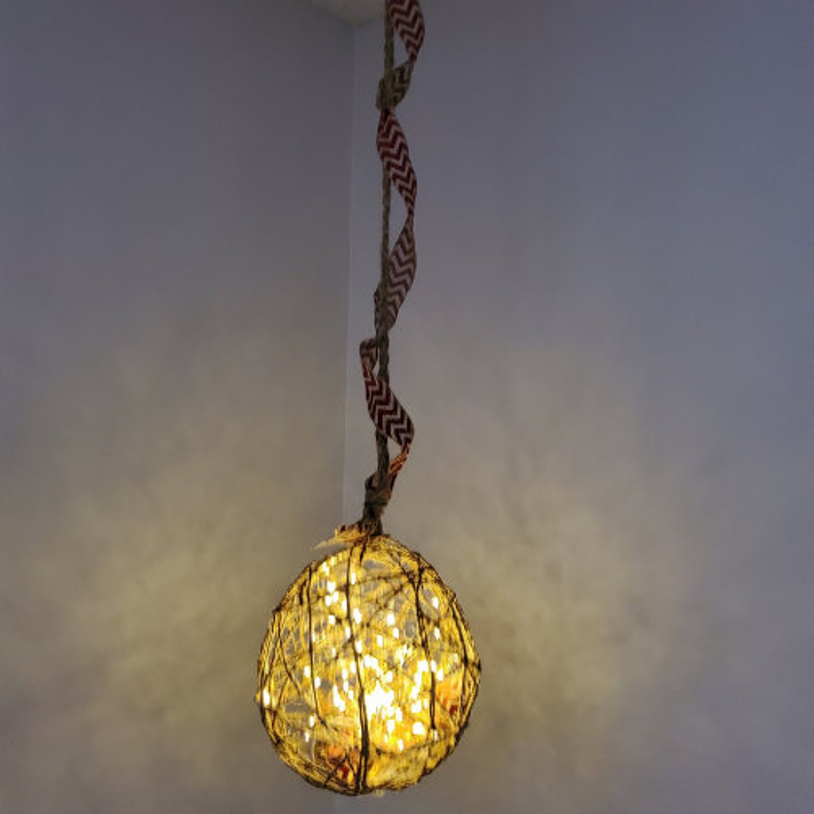 Hanging light. Yarn Ball Accent Lights Yarn Ball Jute Ball Etsy