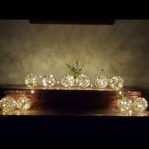 Home Decor, Unique string lighting, made with jute twine and fairy lights. lighted garland, mantel light decor. unique gift