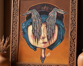 Coraline Original Art Print (Various Poster Sizes) Other Mother Hands -Henry Selick Stop Motion Film, Spooky, Gothic Wall, Movie decor