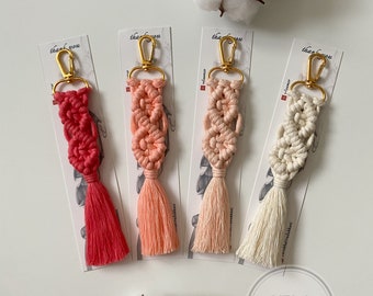 Wristlet Macrame Key Chain Clip swivel fiber art bohemian boho accessories bridesmaid gift for her lanyard purse bag arm wrist wrap loop