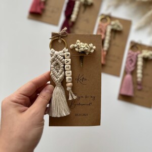 Personalized Wedding Gift for Bridesmaids, Custom Proposal Gift for Bridesmaid, Maid of Honor Proposals, Bridesmaid Box Gifts, Name Keychain image 18
