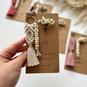 Personalized Wedding Gift for Bridesmaids, Custom Proposal Gift for Bridesmaid, Maid of Honor Proposals, Bridesmaid Box Gifts, Name Keychain image 12
