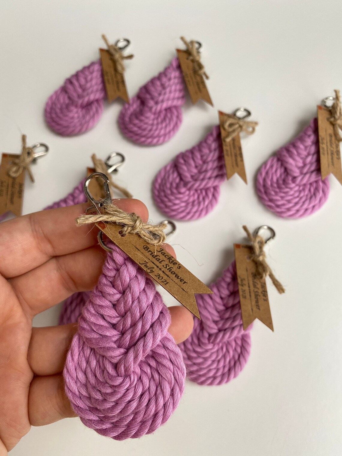 Personalized Rope Keychain Favors: Boho Bridal Shower Gifts - Etsy