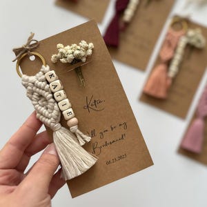 Personalized Wedding Gift for Bridesmaids, Custom Proposal Gift for Bridesmaid, Maid of Honor Proposals, Bridesmaid Box Gifts, Name Keychain image 17