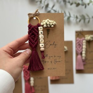 Personalized Wedding Gift for Bridesmaids, Custom Proposal Gift for Bridesmaid, Maid of Honor Proposals, Bridesmaid Box Gifts, Name Keychain image 15