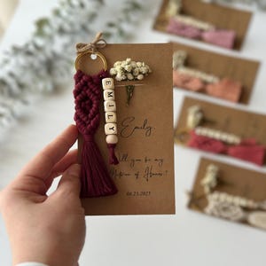 Personalized Wedding Gift for Bridesmaids, Custom Proposal Gift for Bridesmaid, Maid of Honor Proposals, Bridesmaid Box Gifts, Name Keychain image 14