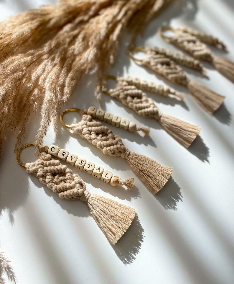These keychains are custom made. The thread I use in the macrame keychain is 100% cotton.
