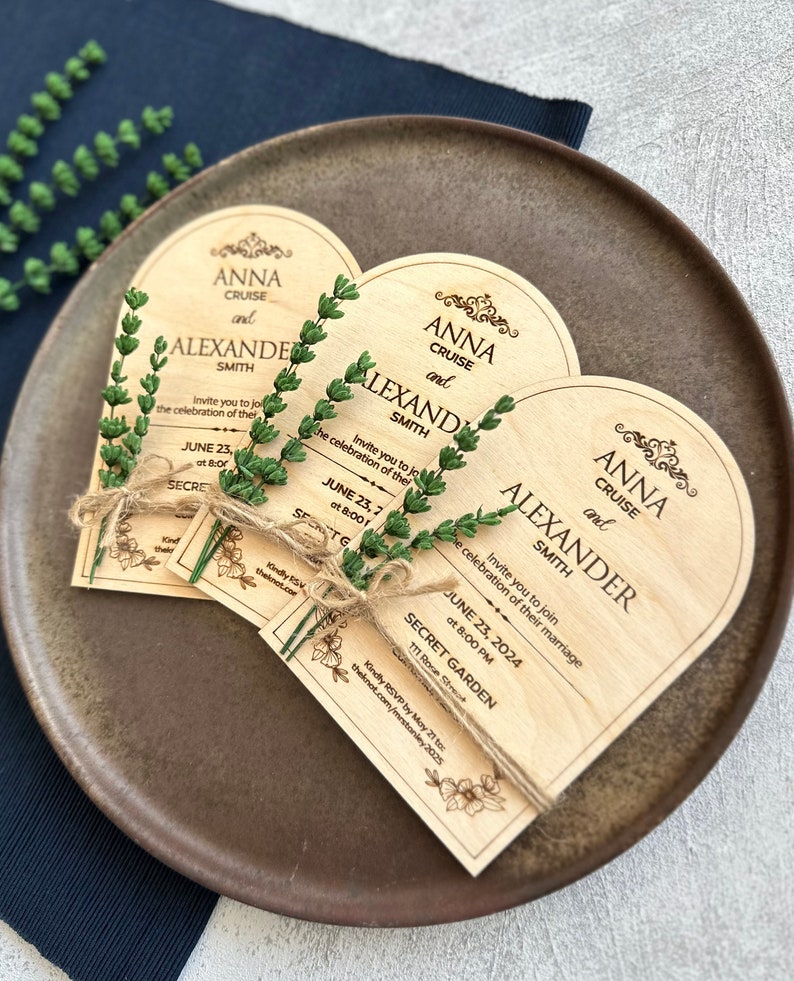There are personalized inscriptions and flowers on the wood.