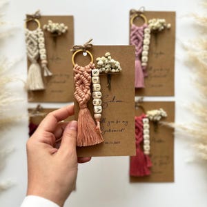 Personalized Wedding Gift for Bridesmaids, Custom Proposal Gift for Bridesmaid, Maid of Honor Proposals, Bridesmaid Box Gifts, Name Keychain image 13
