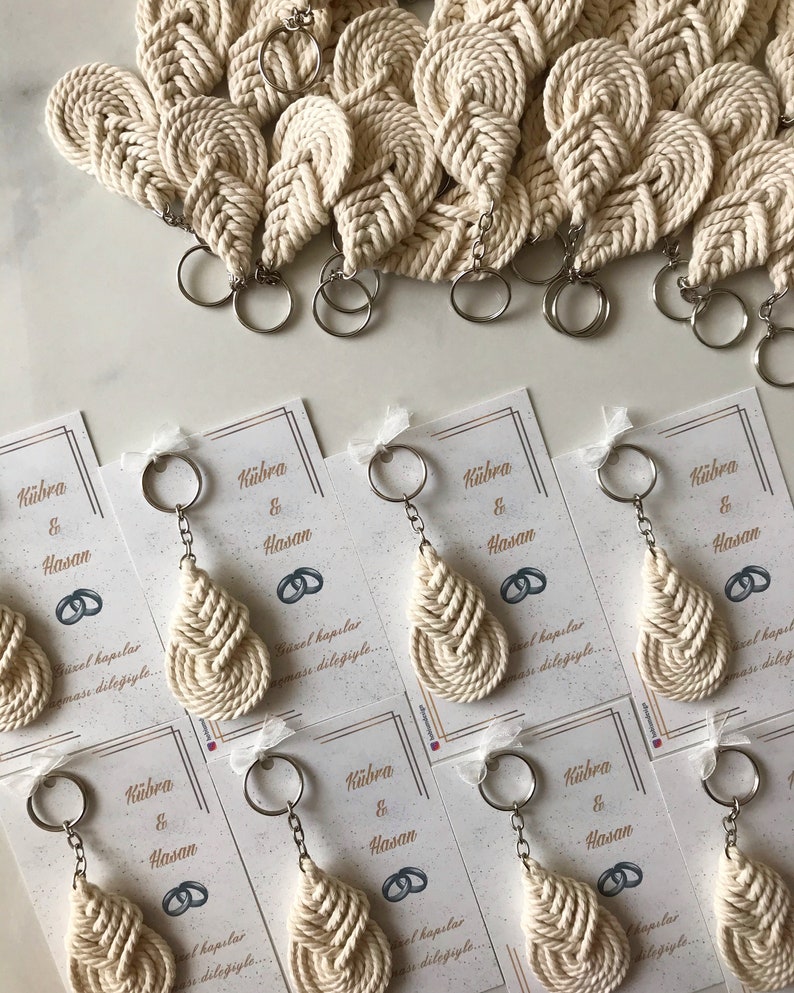 These keychains are custom made. The thread I use in the macrame keychain is 100% cotton. The knitting is done tightly and regularly. Thus, there is absolutely no opening or disintegration in the keychain.