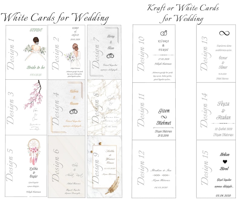 You can make any changes you want to the designs. You can print the text you want on the card. The best quality kraft card and white card are used.