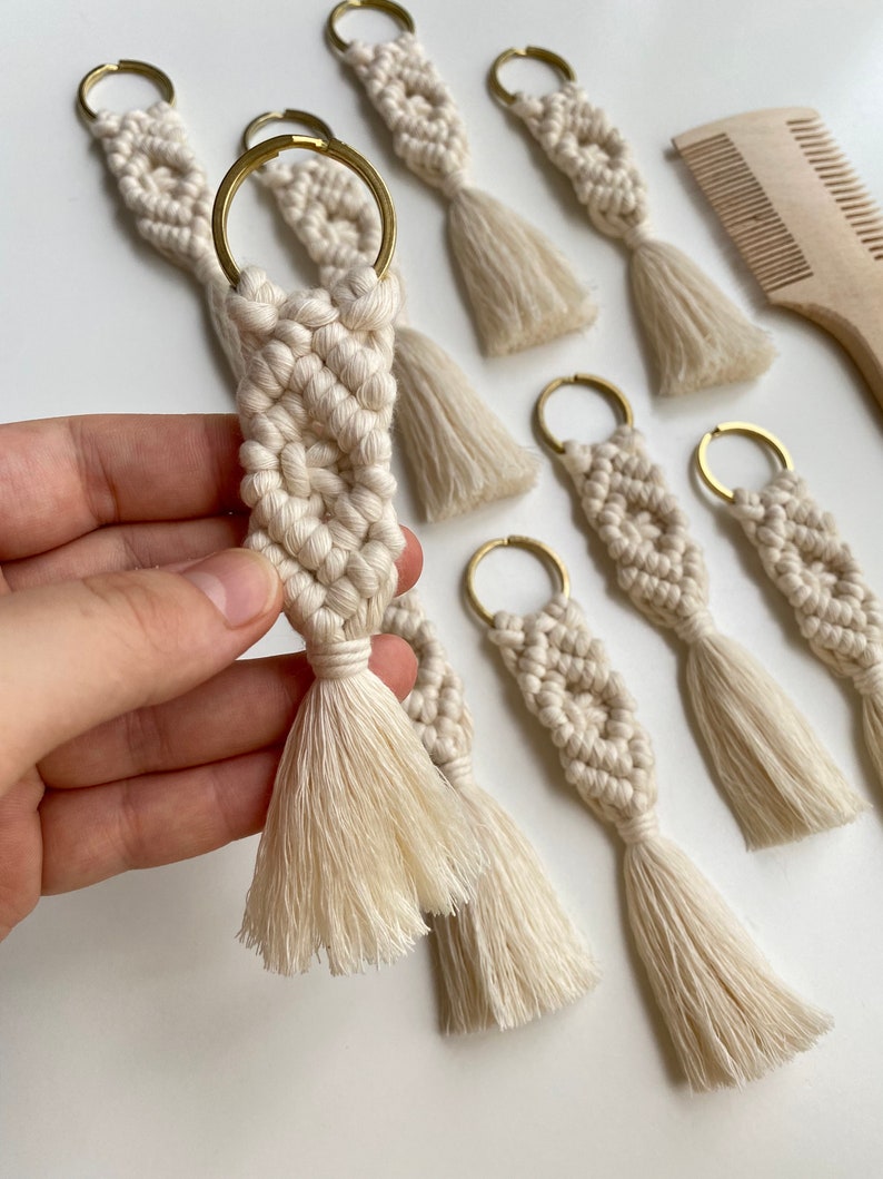 Boho Keychain Macrame Keychain Macrame Accessories Macrame Etsy