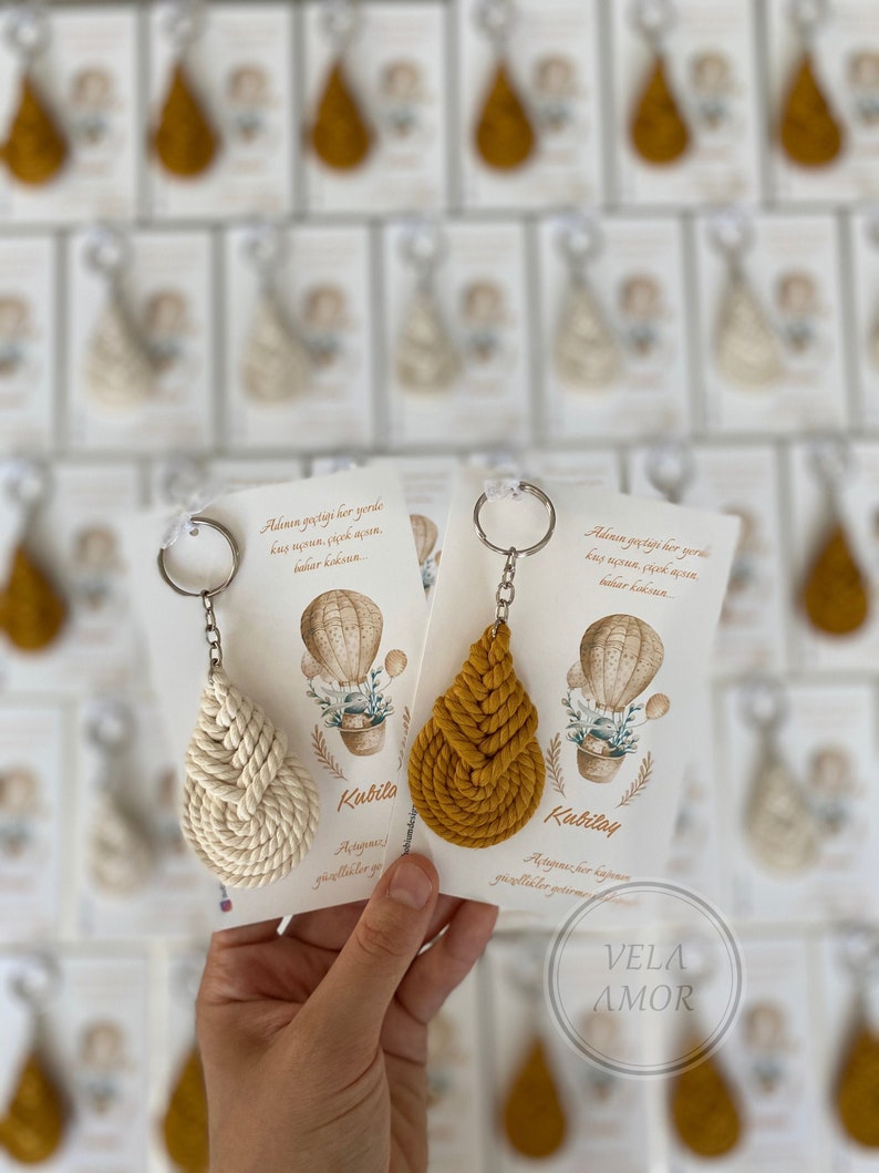 These keychains are custom made. The thread I use in the macrame keychain is 100% cotton. The knitting is done tightly and regularly. Thus, there is absolutely no opening or disintegration in the keychain.