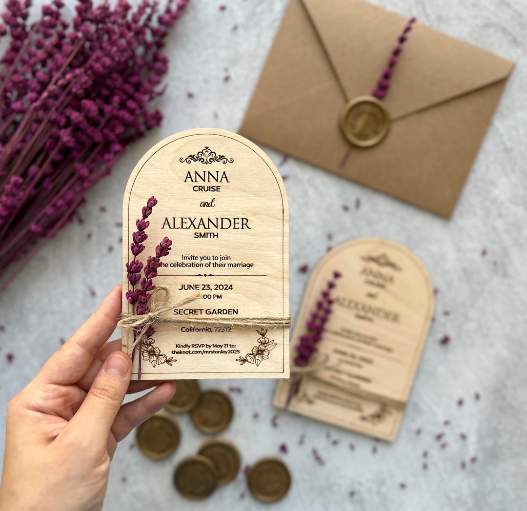 Invite Sign Wood Wedding Invitations, Custom Wedding Invitations, Personalized ...