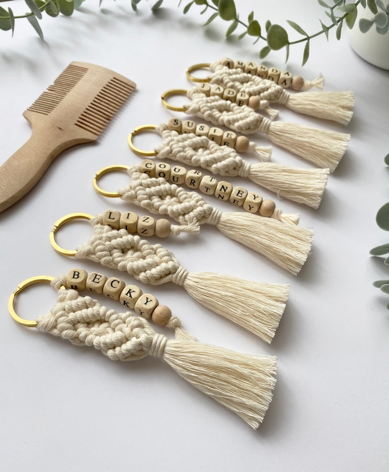 These keychains are custom made. The thread I use in the macrame keychain is 100% cotton.