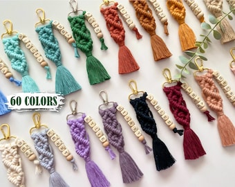 Wedding Favors For Bridesmaids, Bridesmaid Proposal Gift, Bachelorette Gifts For Bridesmaid, Bridesmaid Box Gift Idea, Macrame Name Keychain