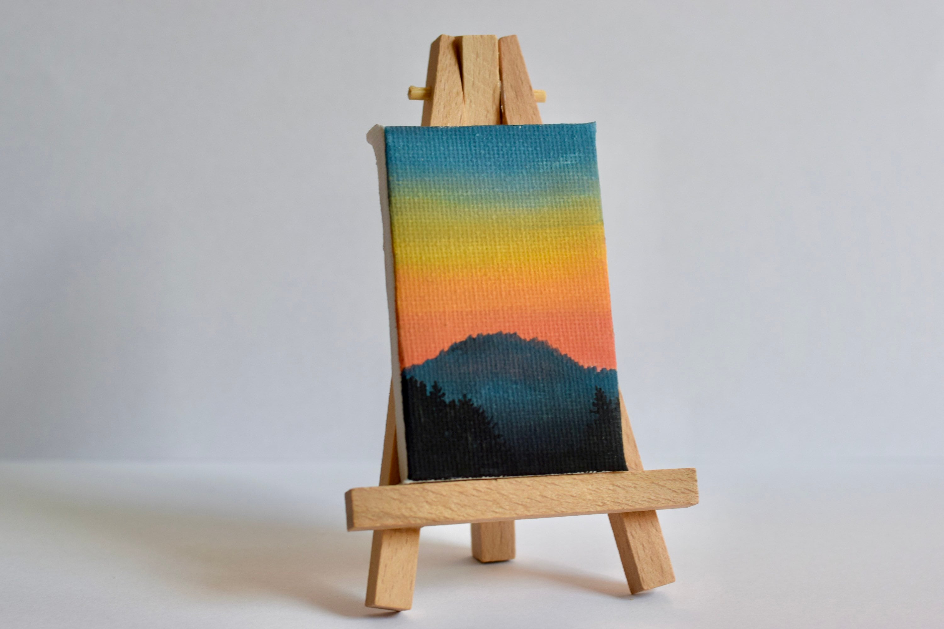 Mini Canvases Panels for Painting with Mini Easel Small Art Painting  Canvases Sets with Wood Display Easel for Kids Craft Pouring Oil Water  Color