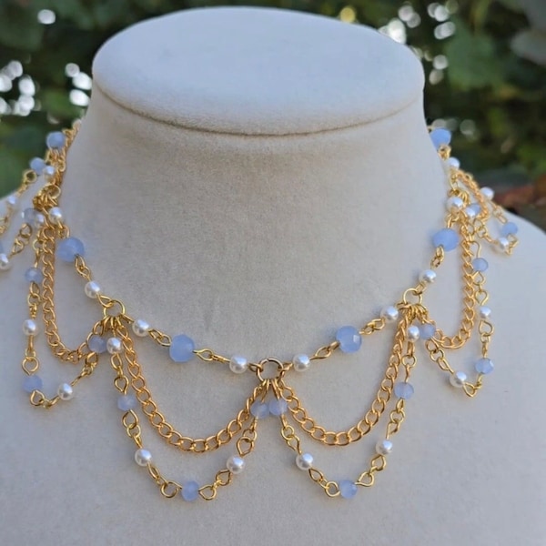 Handmade "Periwinkle" Necklace Gold | Handmade Necklace | Handmade Jewlery | Custom Necklace