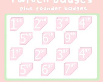 Badges roses roses Founders | Twitch | Émoticônes Twitch | Insignes de fondateur | Badges Twitch | Sous-émoticônes | Fondateur de Twitch pour les sous-badges