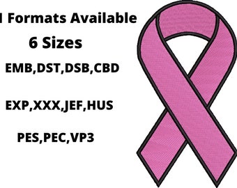 Cancer Awareness Ribbon embroidery Design Svg,PMG