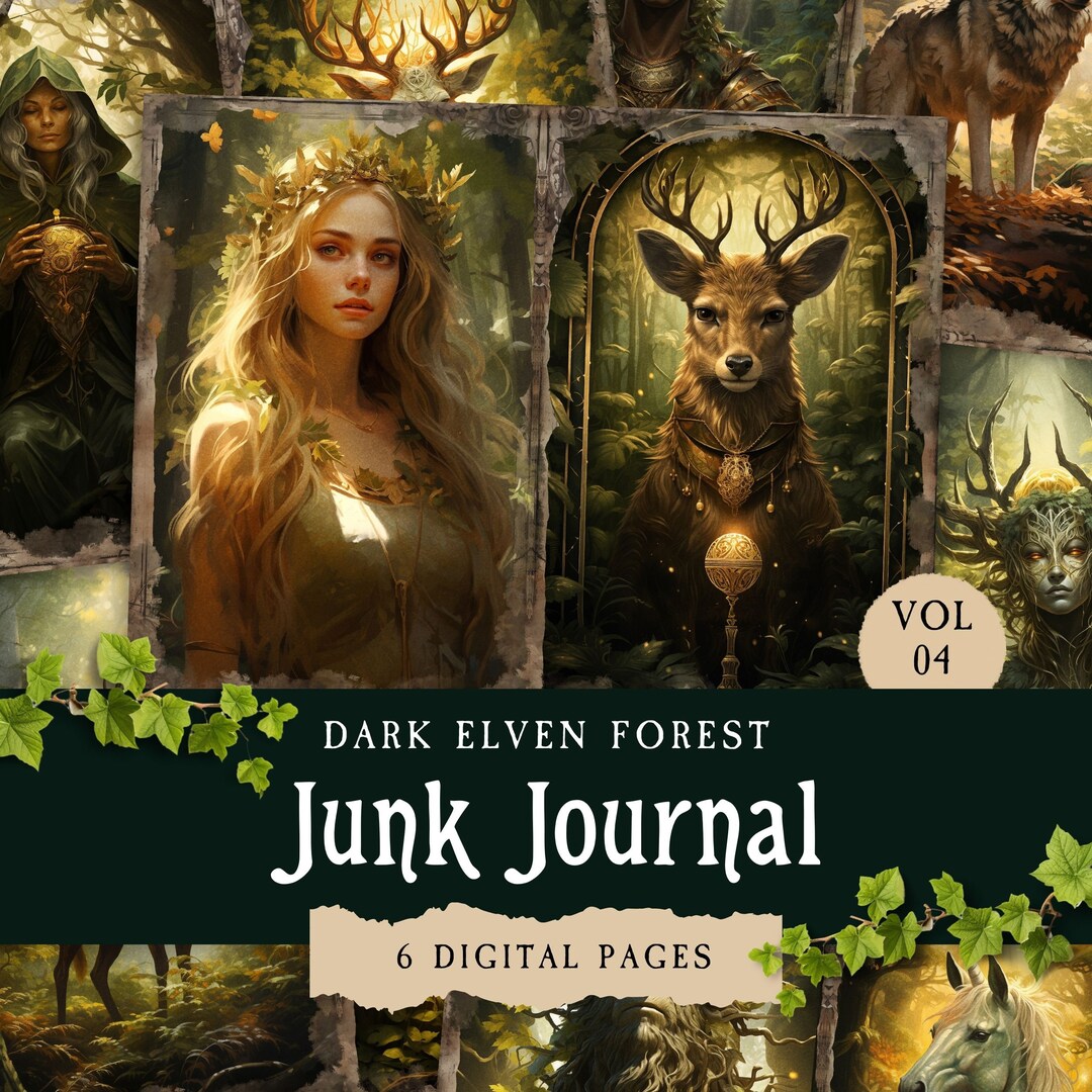 Elven Forest Junk Journal Pages, Magical Animals & Fantasy Fairies ...