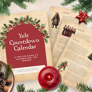 Yule Countdown Calendar, Pagan Christmas Advent Calendar, Printable Winter Solstice Daily Pages, Celtic Holiday Traditions & Mythology Guide