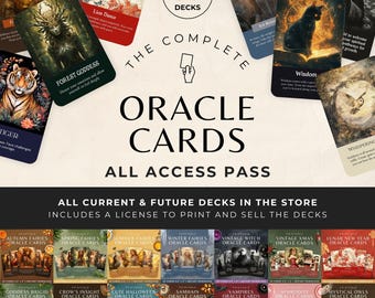 Oracle Cards All Access Pass with Print & Sell Commercial License. Whole Shop Lifetime Bundle. All Current and Future Oracle Decks in Store