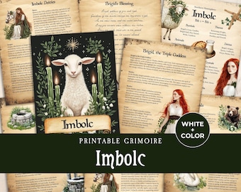 Imbolc Grimoire, Printable Sabbat Pages for Book of Shadows, Imbolc Correspondences, Rituals & Celebrations, Witch's Guide to Goddess Brigid