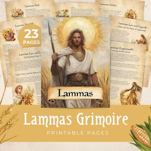 Lammas Grimoire Printable Pages, Lughnasadh Wiccan Guide for Witches, Wheel of the Year Pagan Celebration, Harvest Sabbat Book of Shadows
