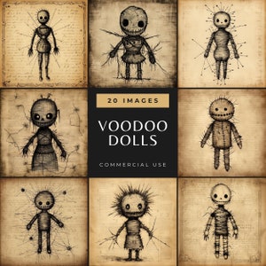 Journal des objets indésirables pour poupées vaudous, papier de scrapbooking maudit magie noire, pages imprimables rituel Hoodoo occulte, carte éphémère d'Halloween sorcière