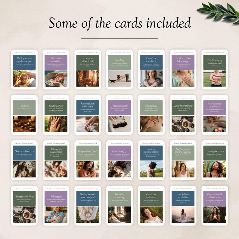 Somatic Therapy Grounding Techniques Cards, Nervous System Regulation ...