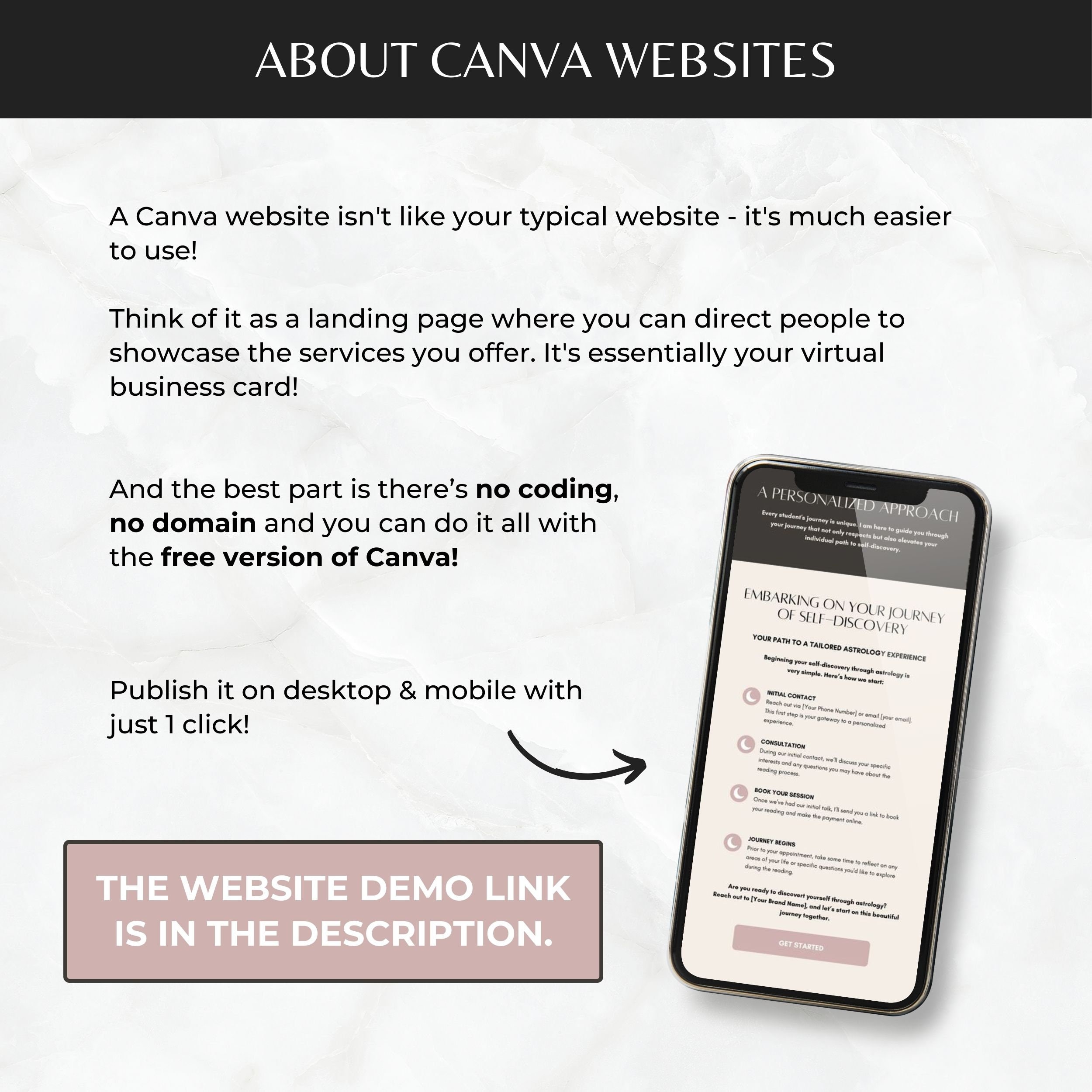 Spiritual Canva Website Template, Astrology Reading Editable Canva Web ...